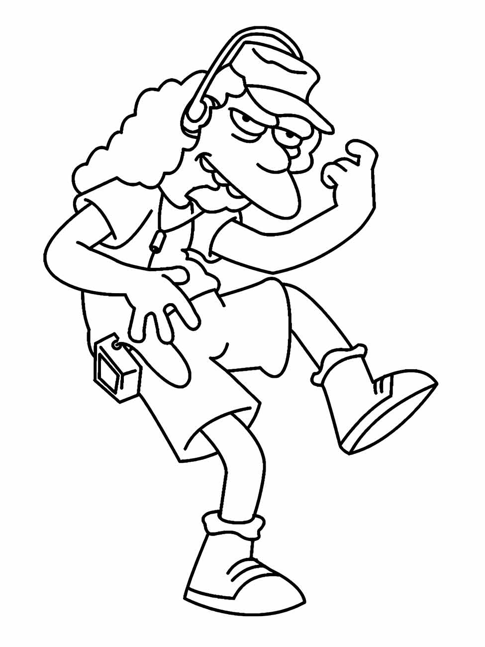 Desenho para colorir do Disco Stu dançando.