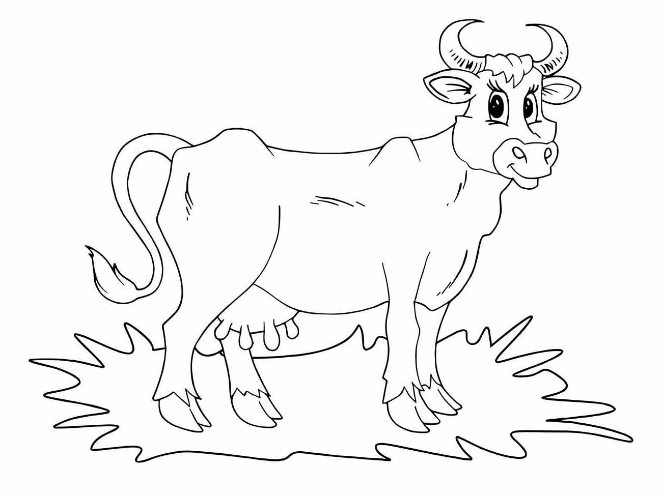 Desenho para colorir de uma vaca