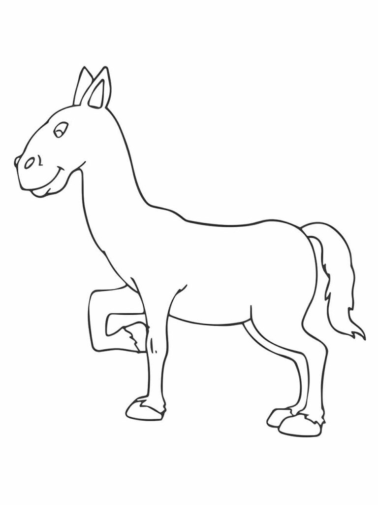 Contorno simples de um burro sorridente.