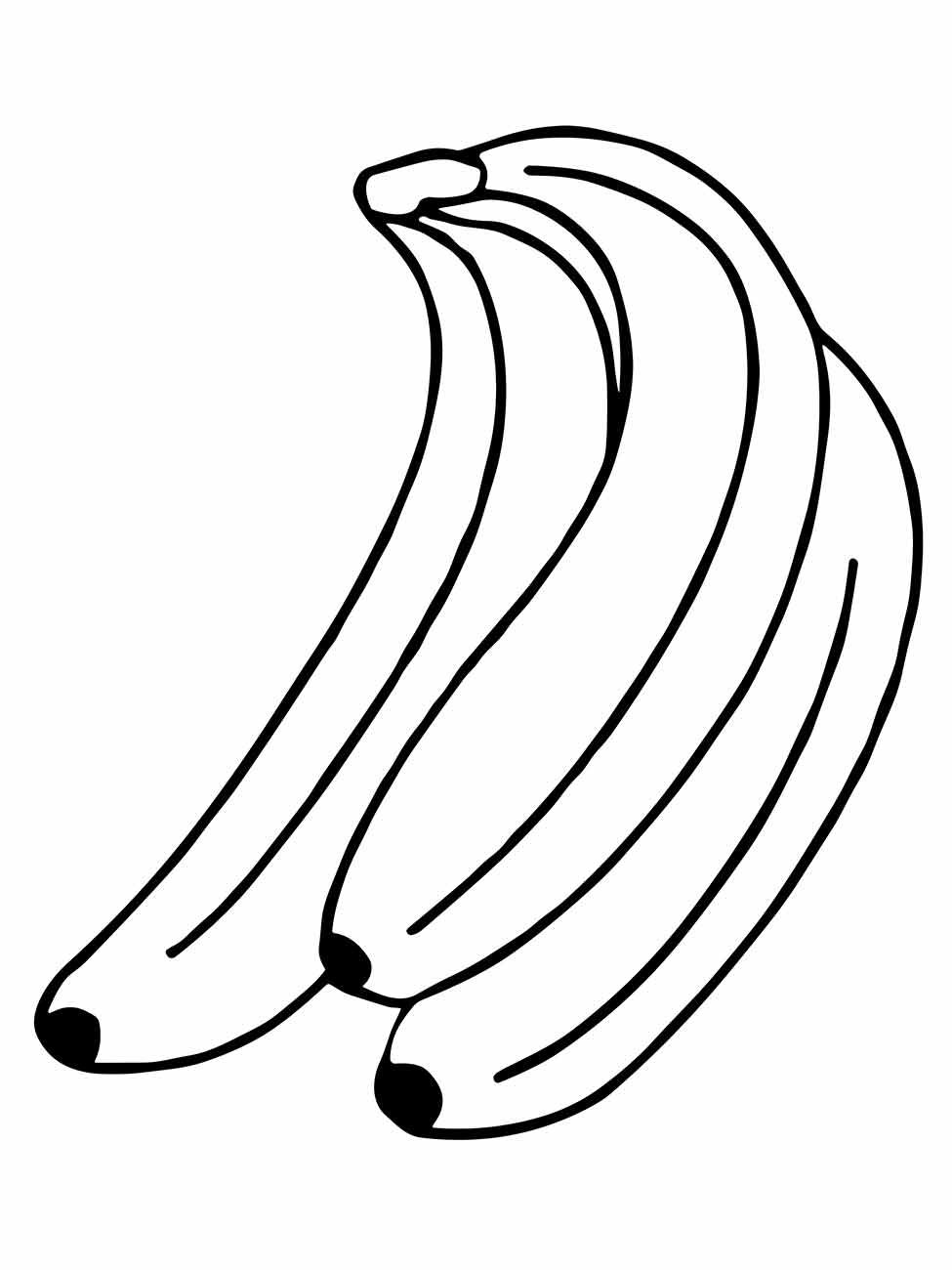 Desenho de contorno de um cacho de bananas, ideal para desenhar.