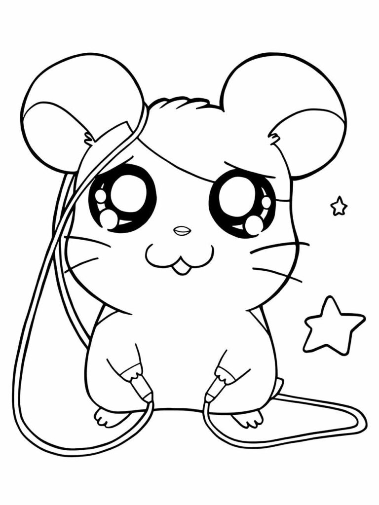 Desenho para desenhar do personagem Hamtaro do anime "Hamtaro".