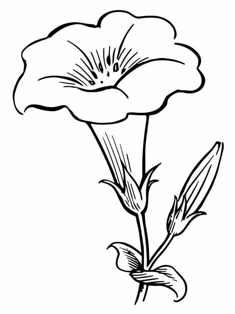 Desenho de flor estilizada para colorir