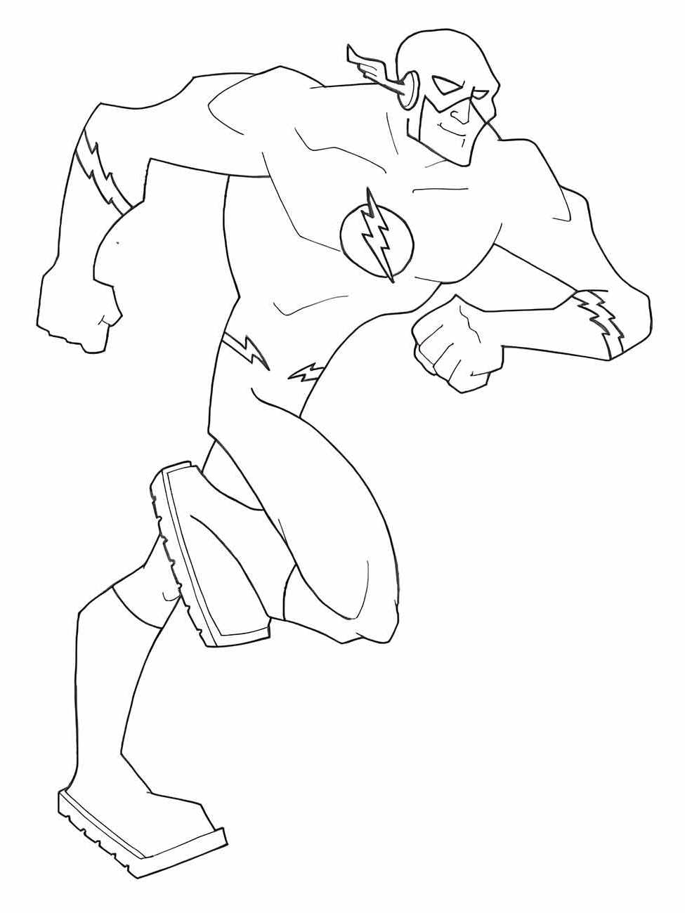 Desenho para colorir do Flash correndo.