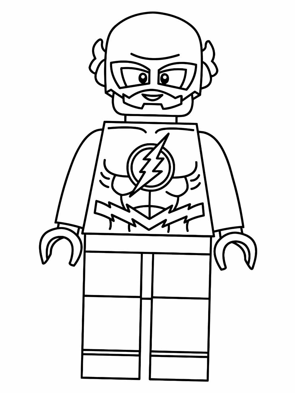 Desenho para colorir do Flash em estilo Lego.