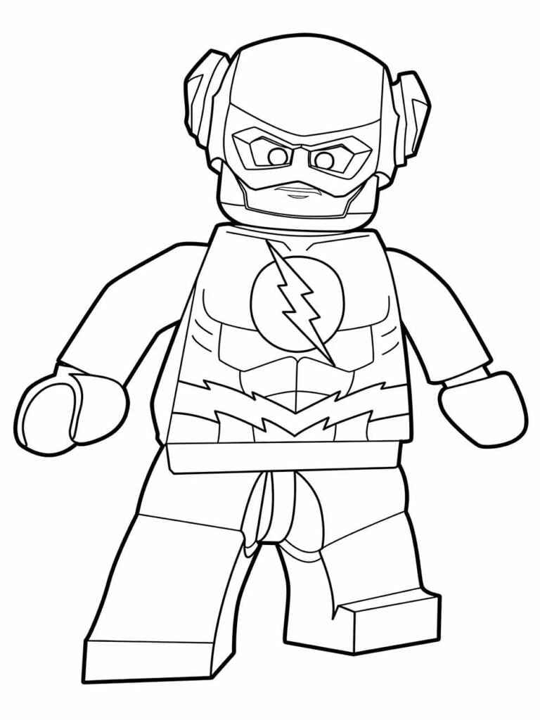 Desenho para colorir do Flash em estilo Lego.