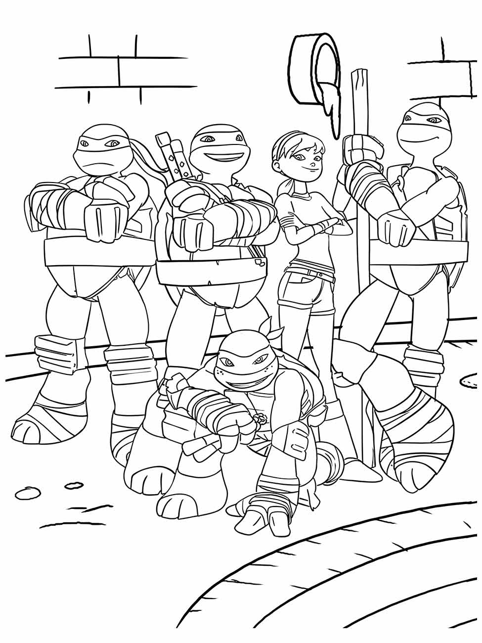 Desenho para colorir das Tartarugas Ninjas