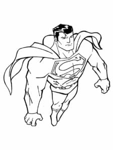 Desenho para colorir do Super-Homem de frente, olhando determinado.