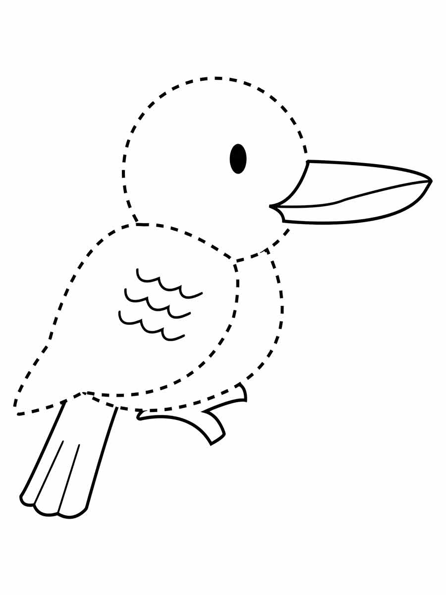 Dotted bird coloring page