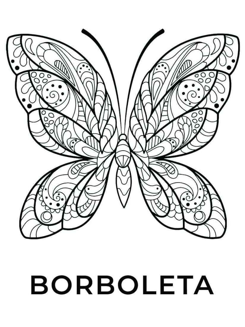 Butterfly mandala coloring drawing