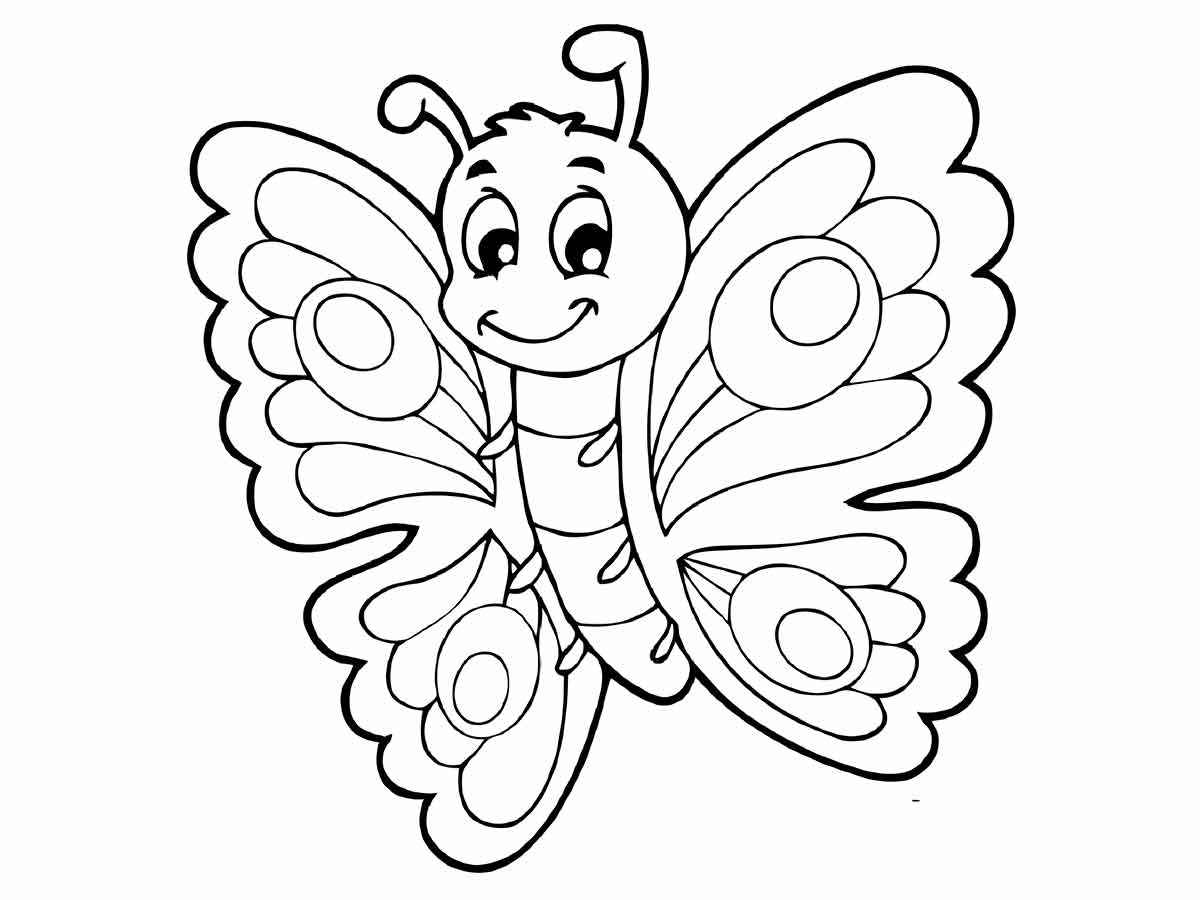 Children's butterfly coloring drawing