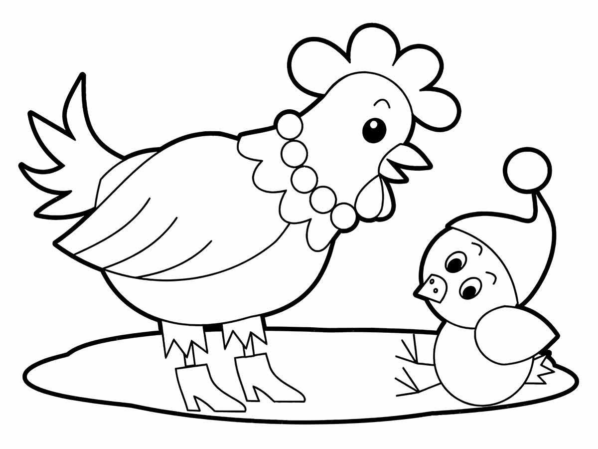 Chicken coloring page