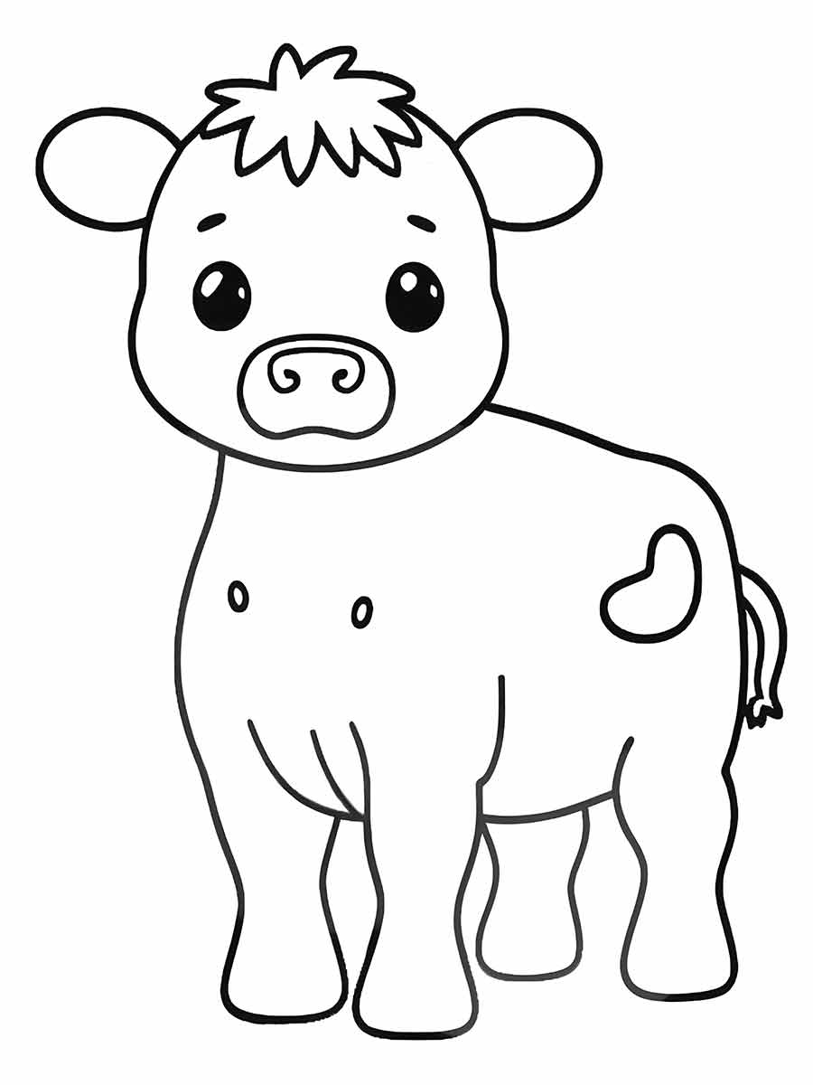 Cow drawing to color