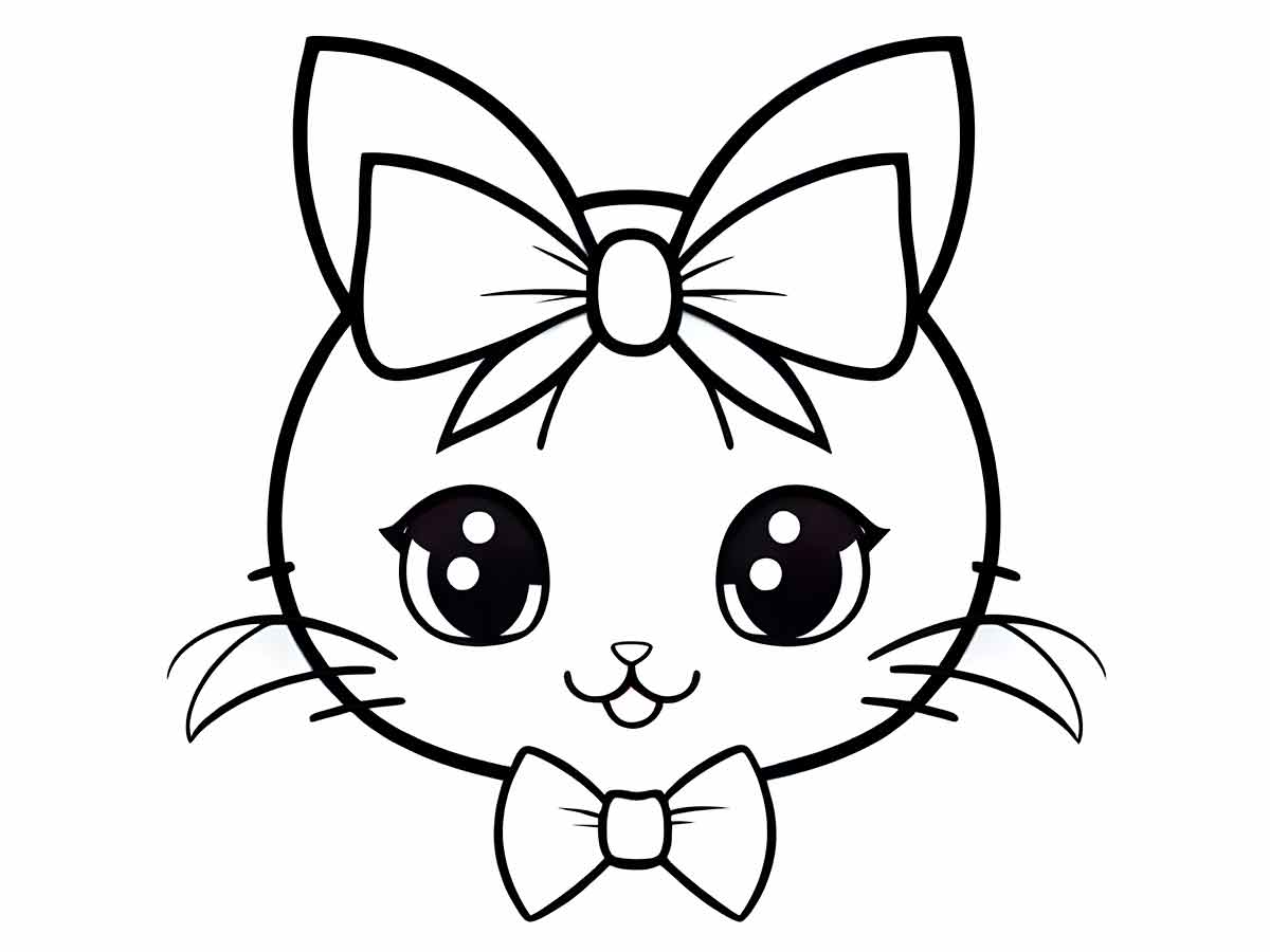 Cute kitten coloring page