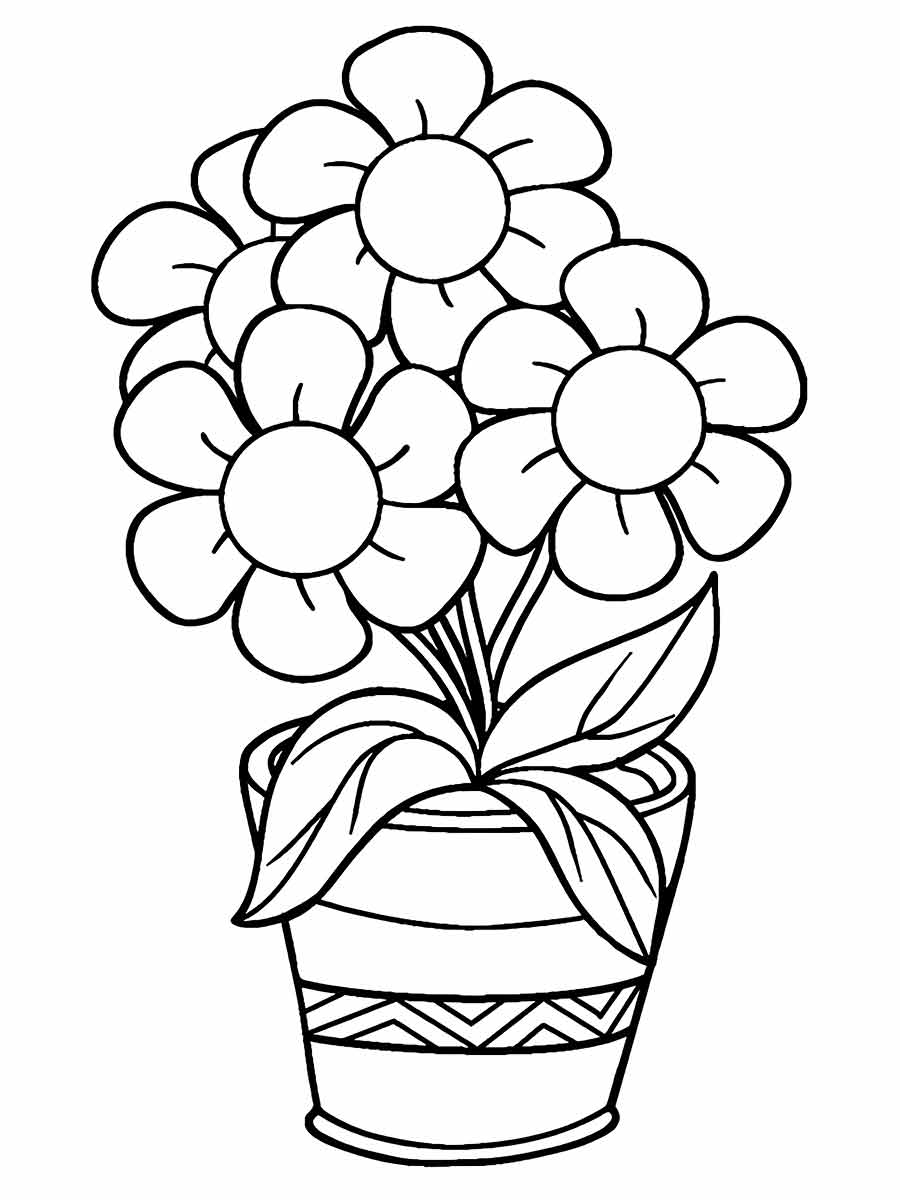 Flower vase drawings to paint