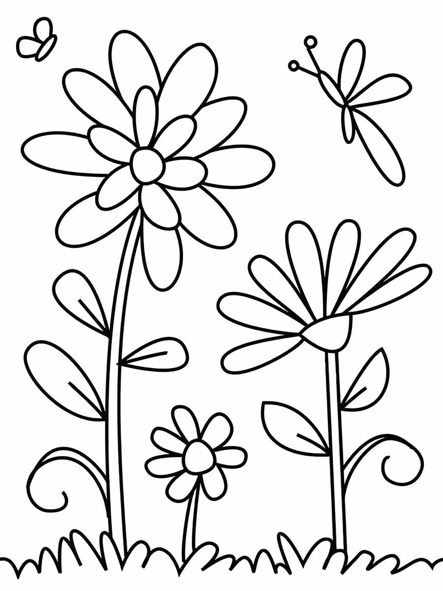 flower coloring drawings