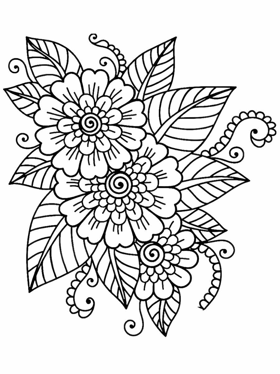 Preschool flower coloring pages