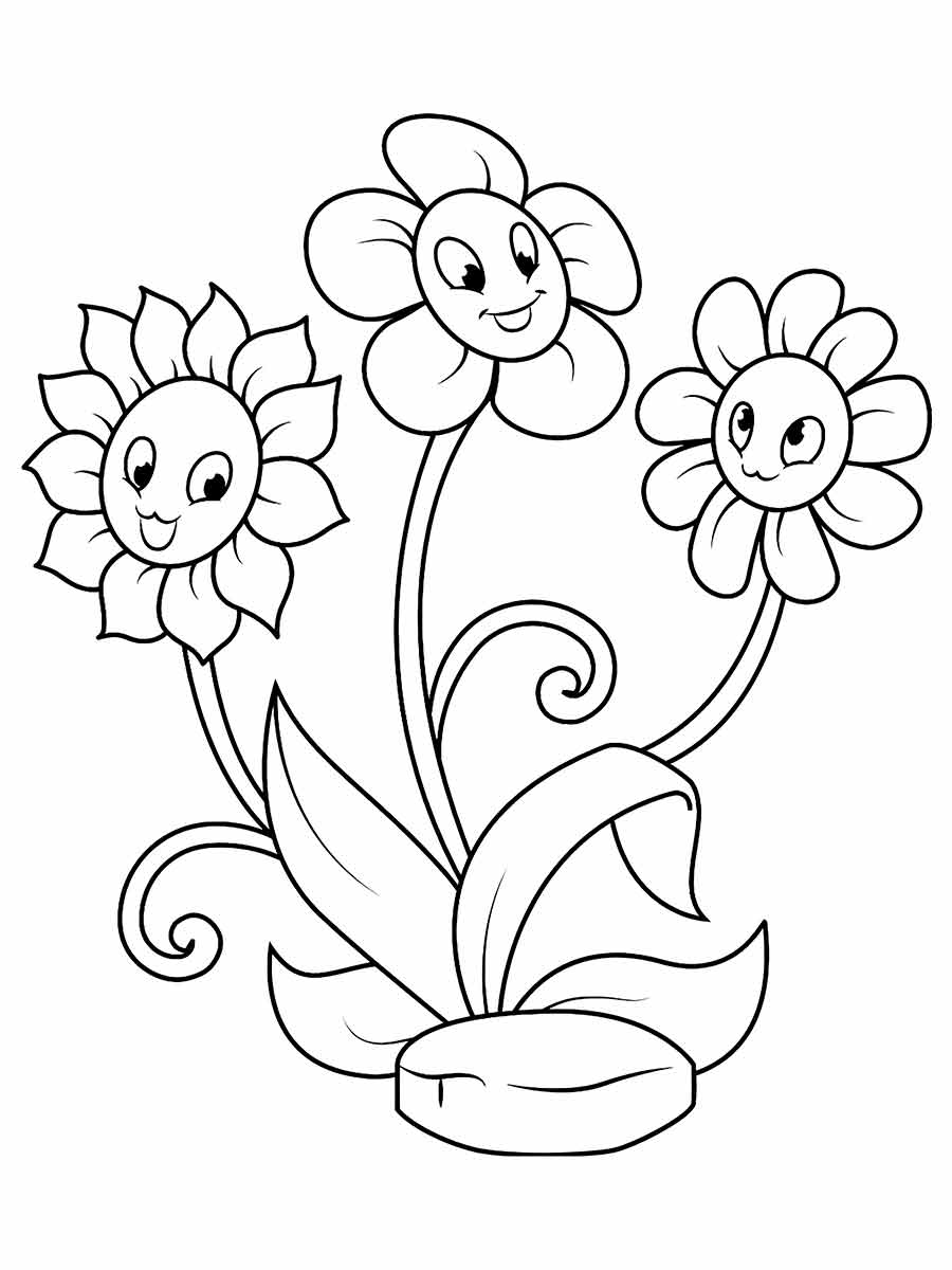 flower coloring and printing drawings