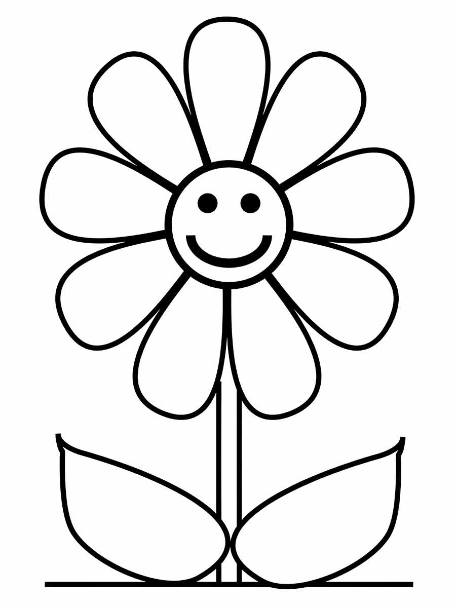 easy flower drawings to color