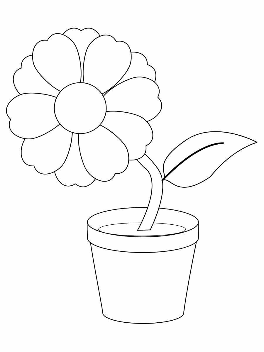 Preschool flower coloring pages