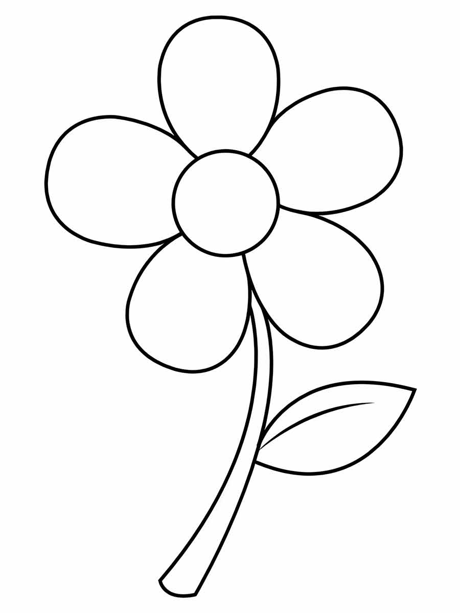 simple flower coloring pages