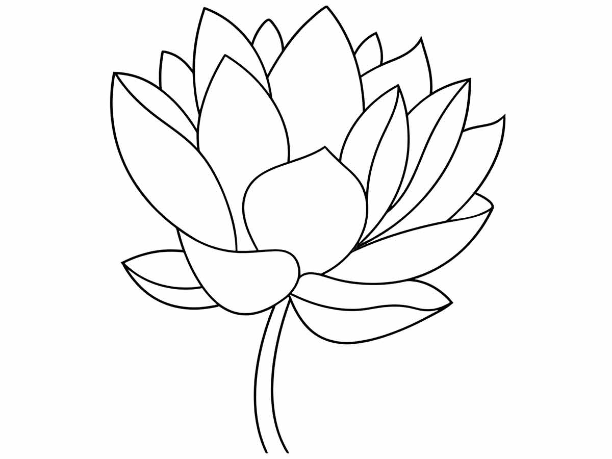 easy flower coloring drawings