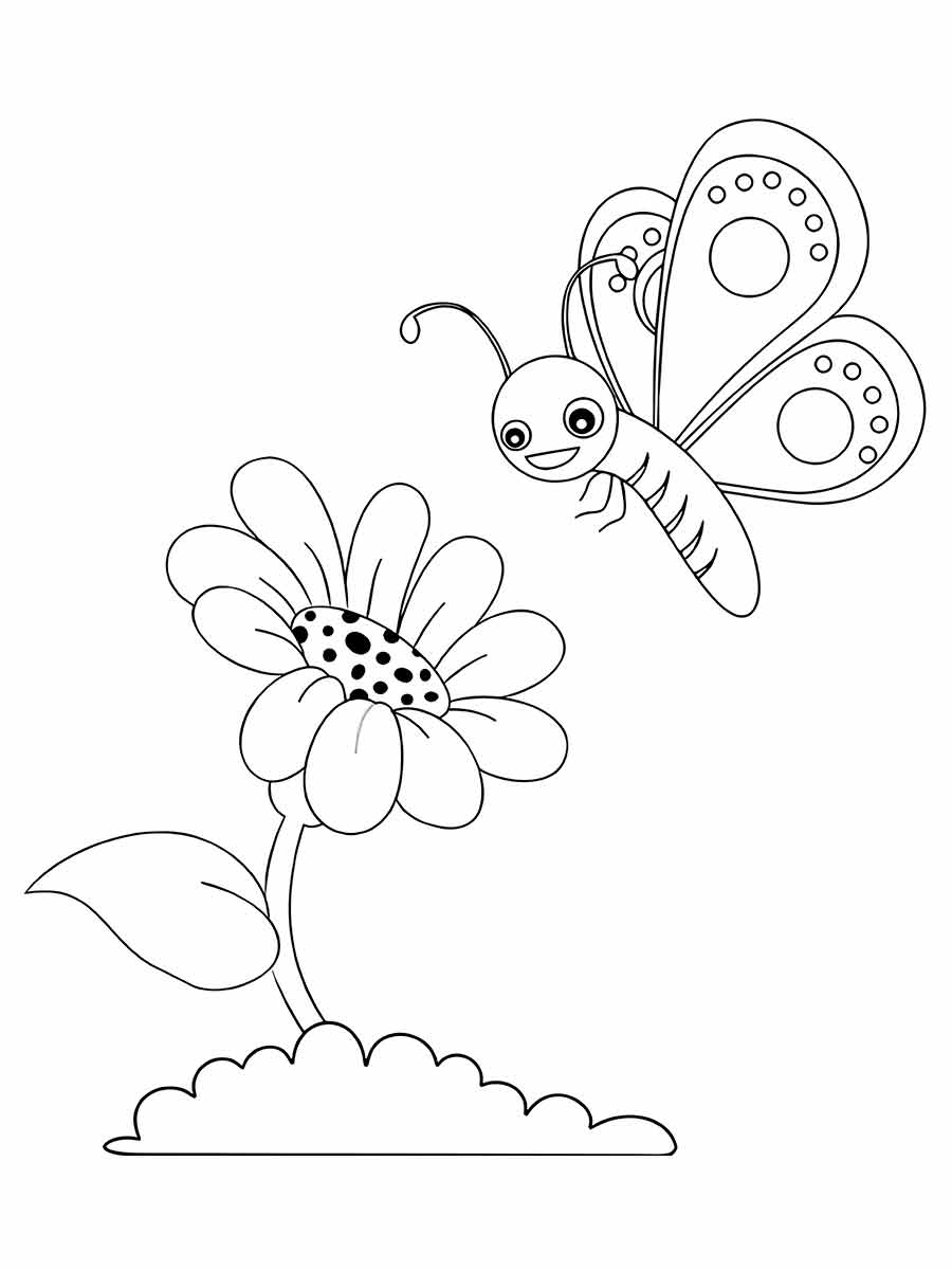 Flower drawing to print and color