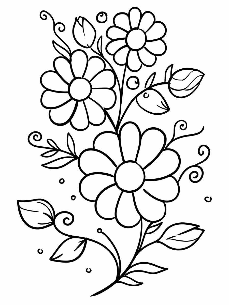 Flower drawing to color