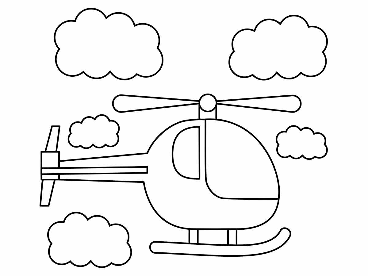 Helicopter Coloring Page