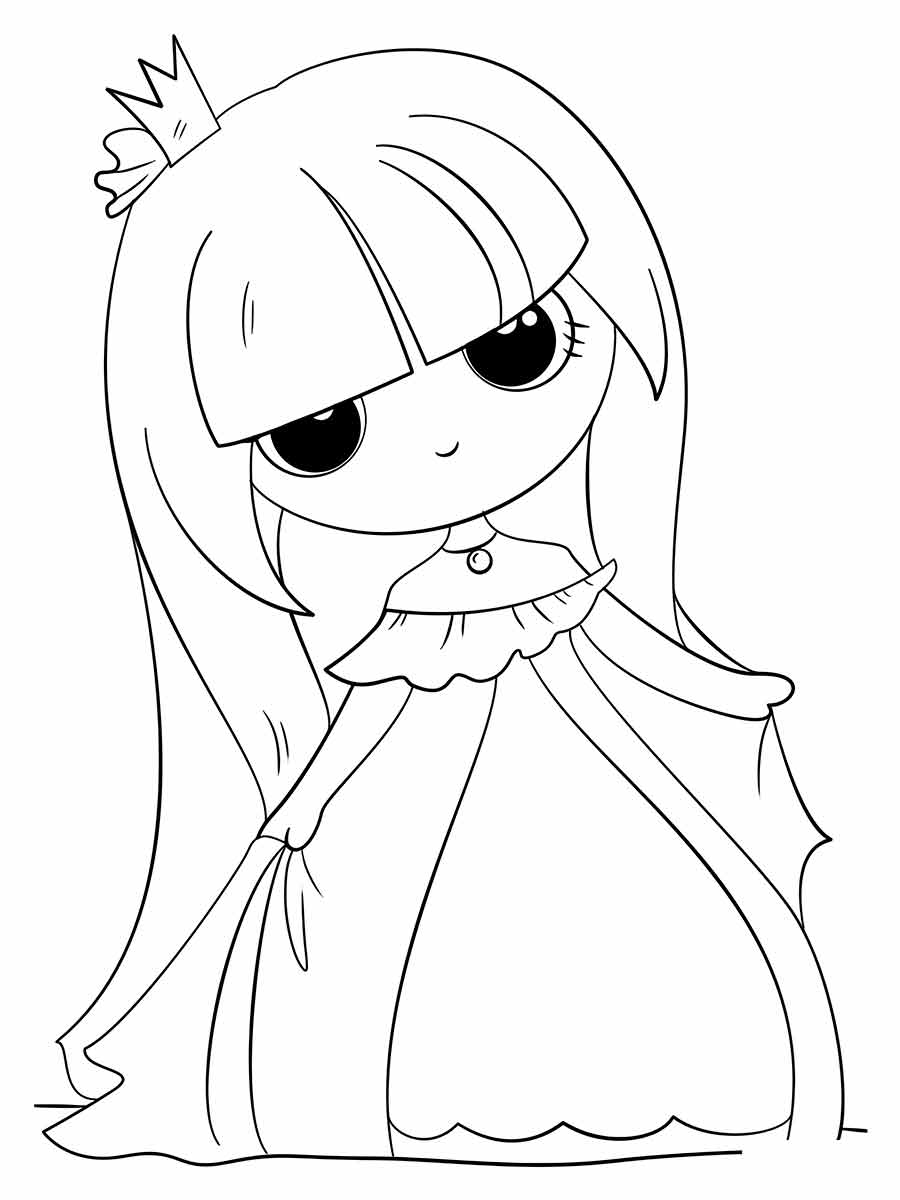 Kawaii Girl Coloring Page