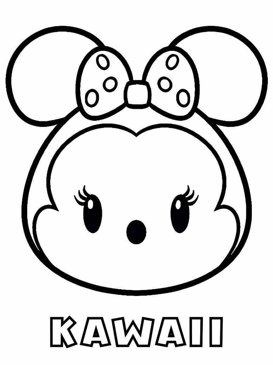 Kawaii Minnie Coloring Page