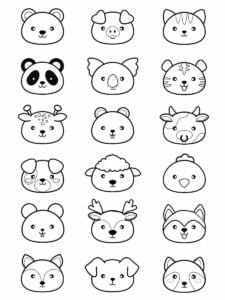 cute and easy kawaii drawings to color