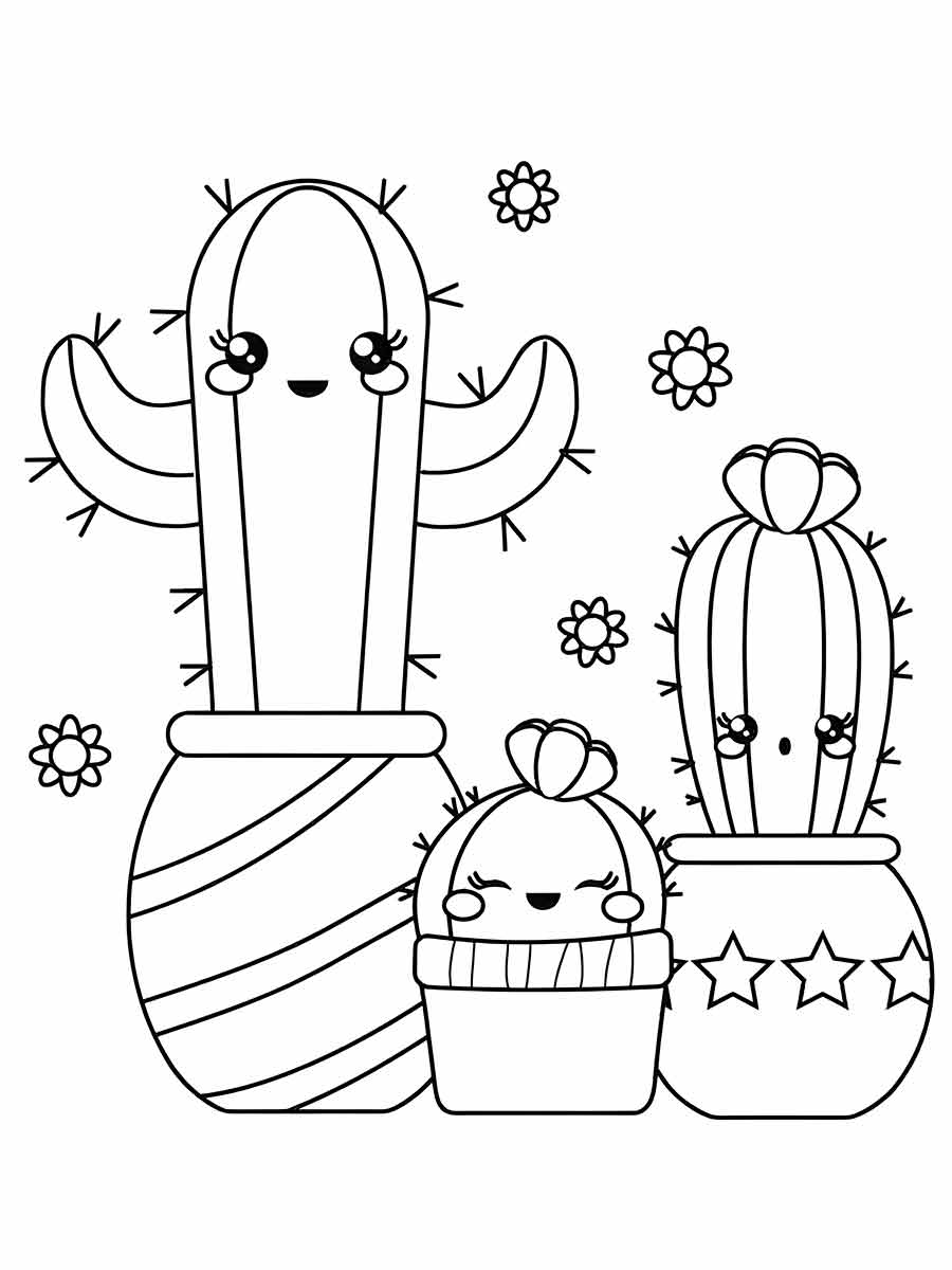 Cute Kawaii-style cactus