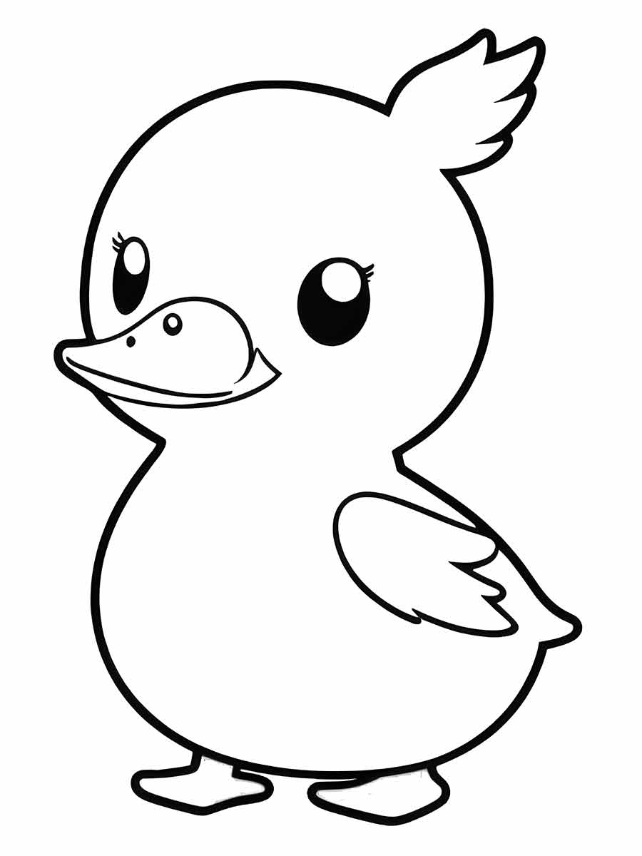 Kawaii drawing of a duckling