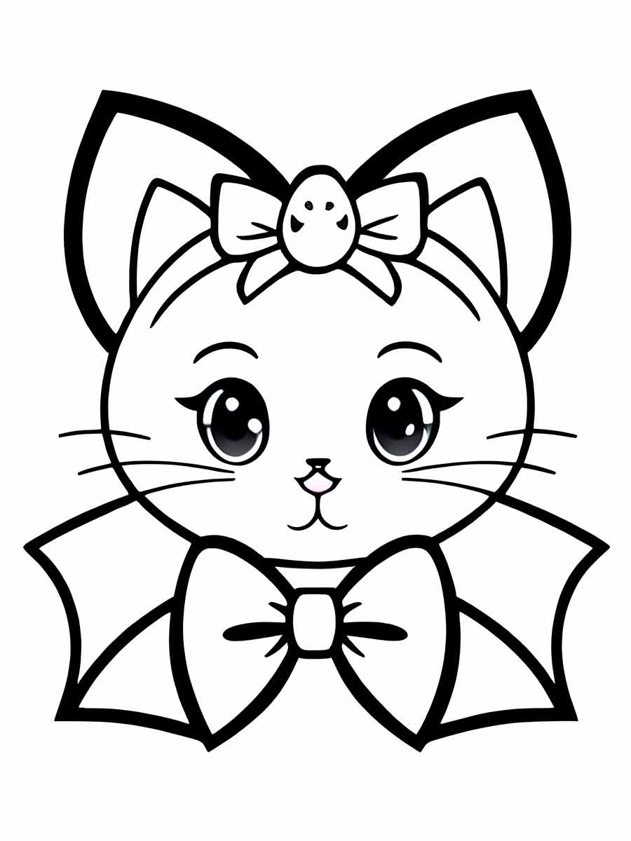 Kawaii Kitten Drawing to Color