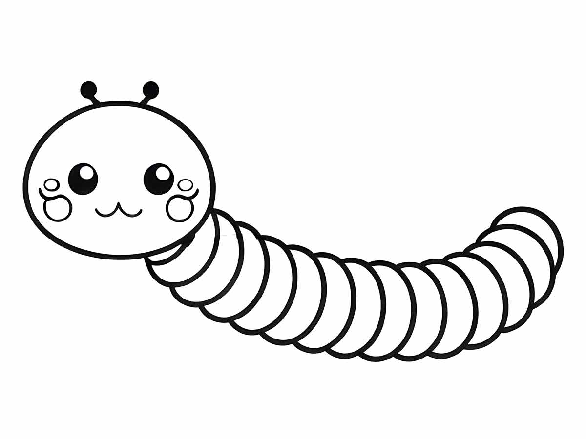 Kawaii little worm