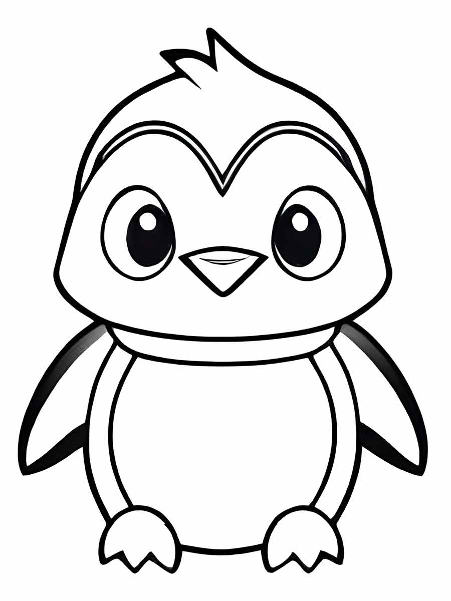 Kawaii drawing of a Madagascar penguin