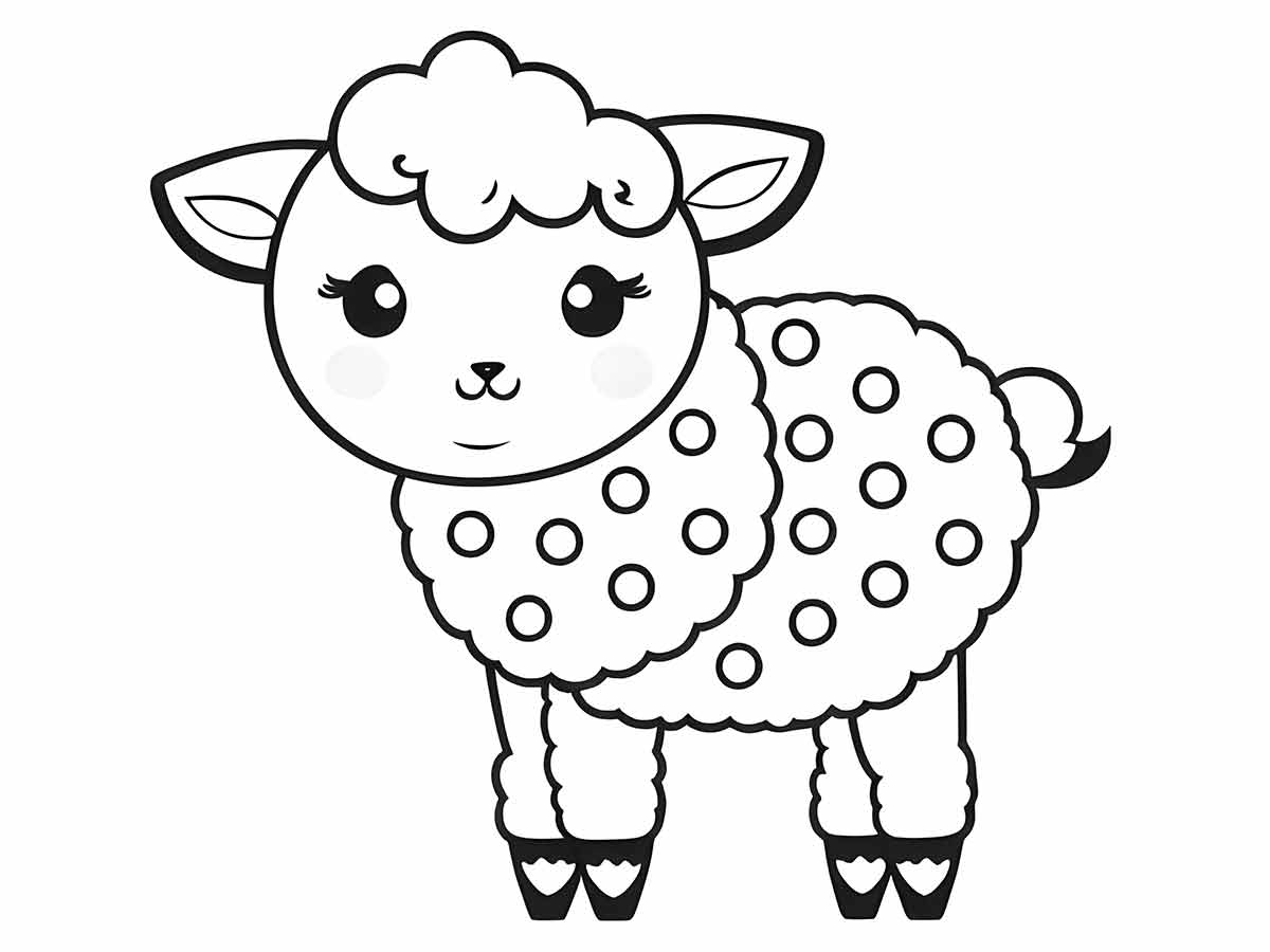 Kawaii sheep drawing