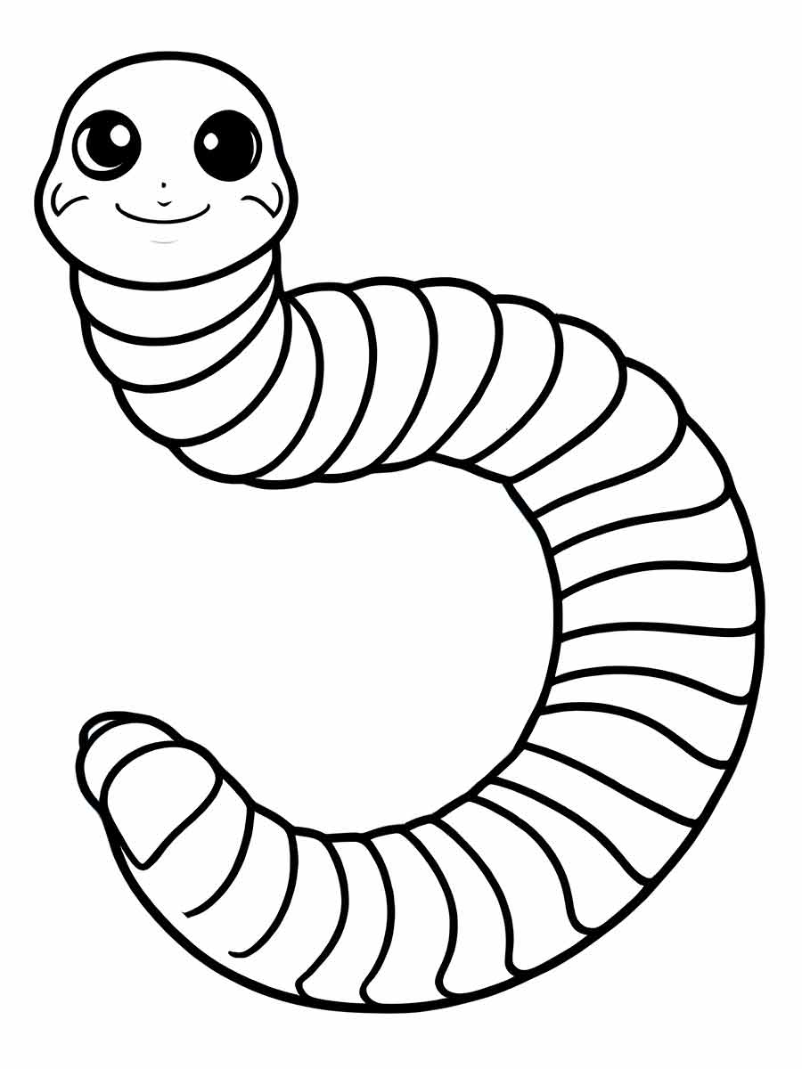 Kawaii Worm Drawing