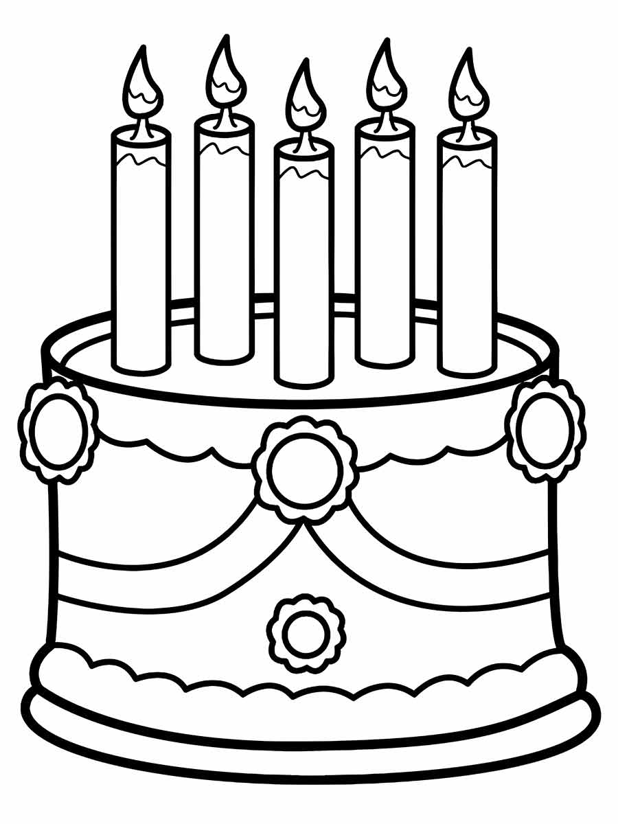 Birthday Cake Coloring Page