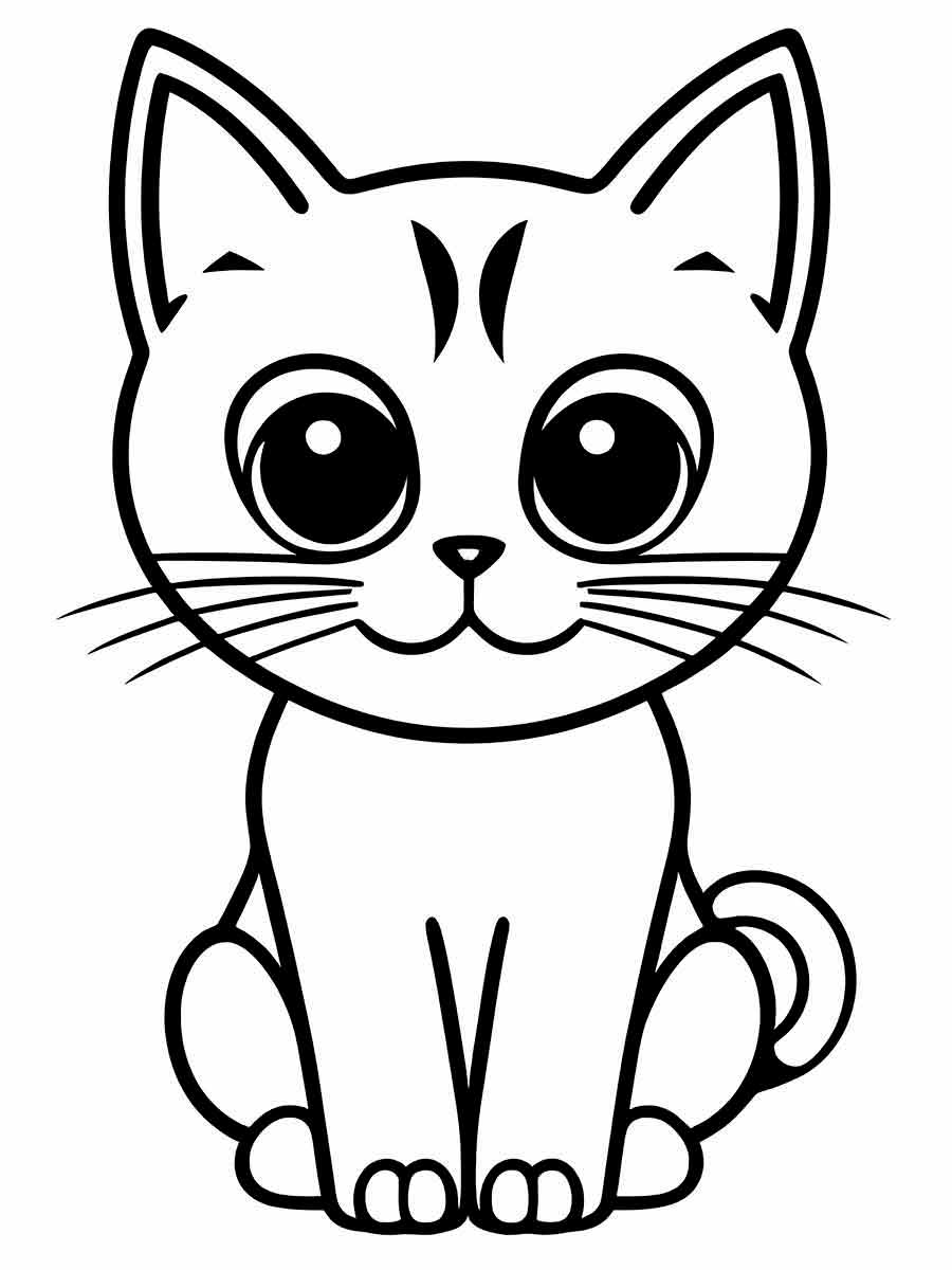 Children's cat coloring page