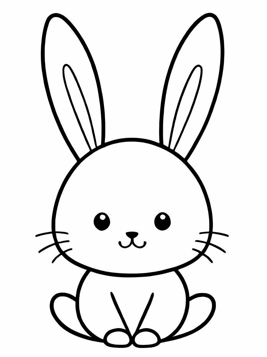 Easy bunny coloring page for kids