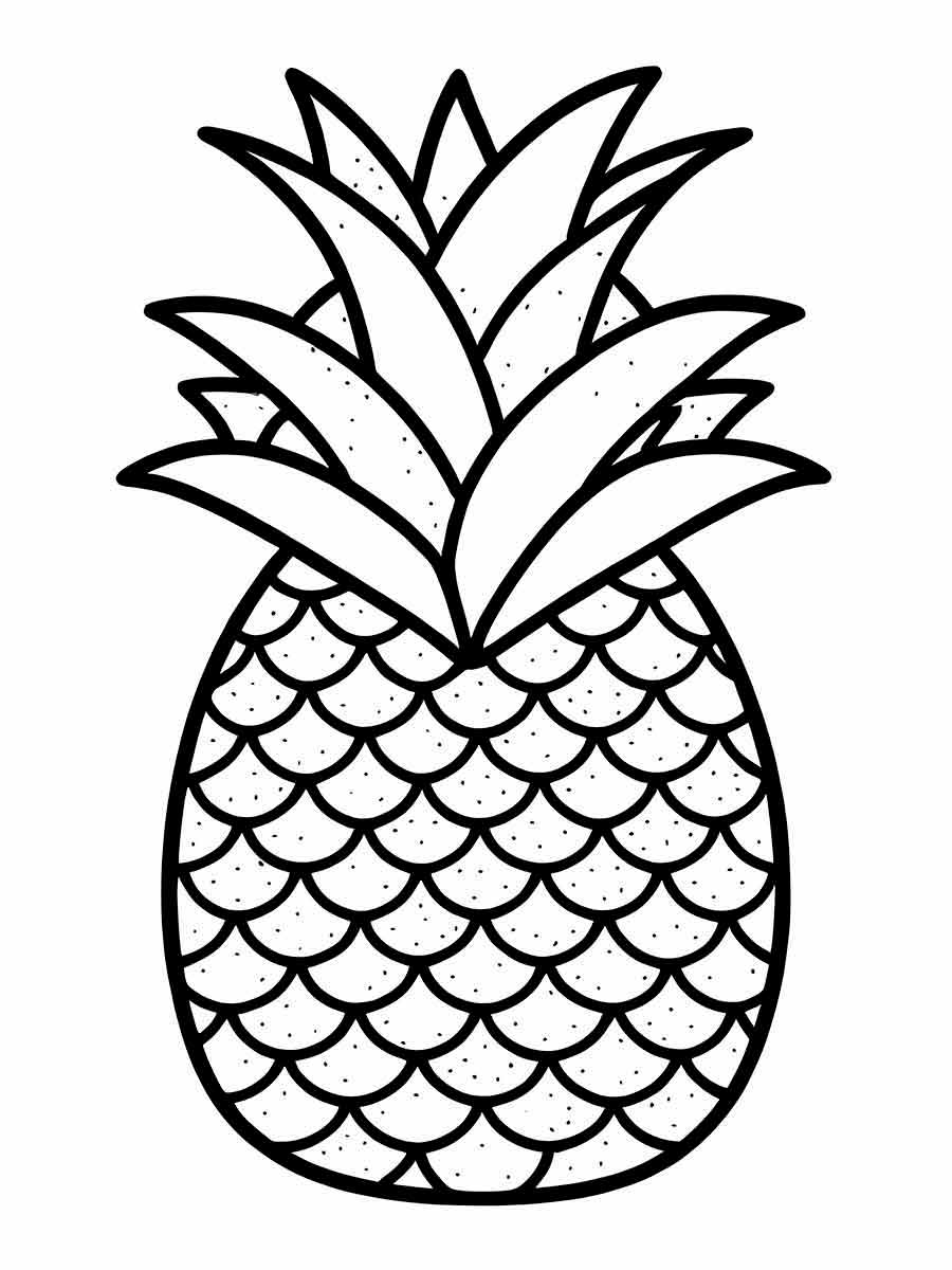 Pineapple coloring page for kids