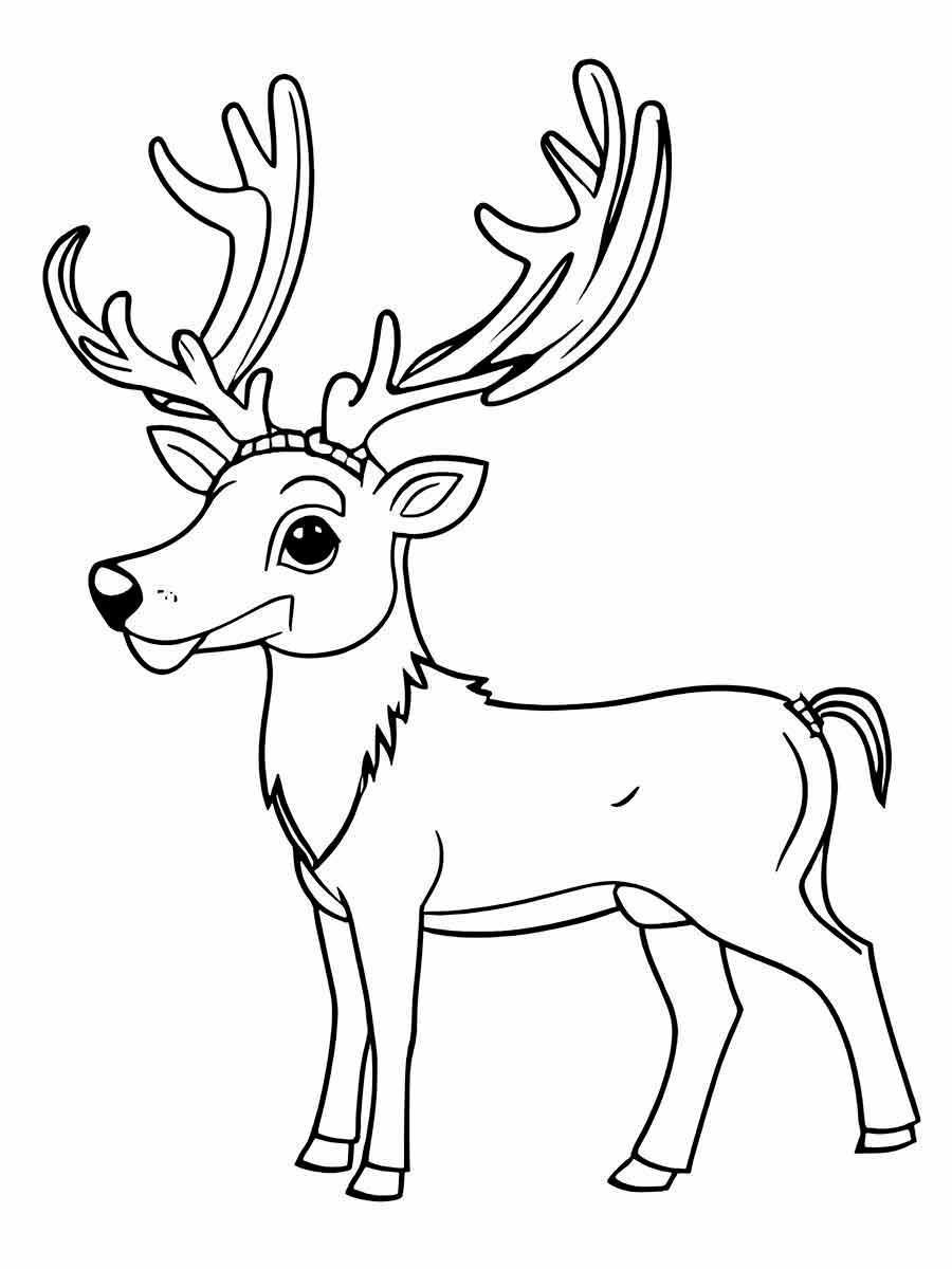 Printable deer coloring page for kids