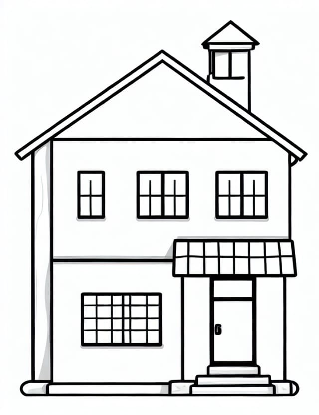 House coloring page for kids