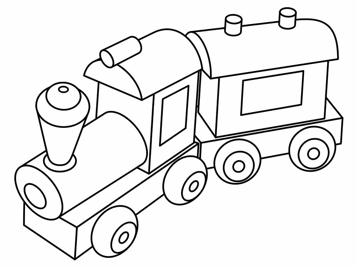 Children's coloring page of a train