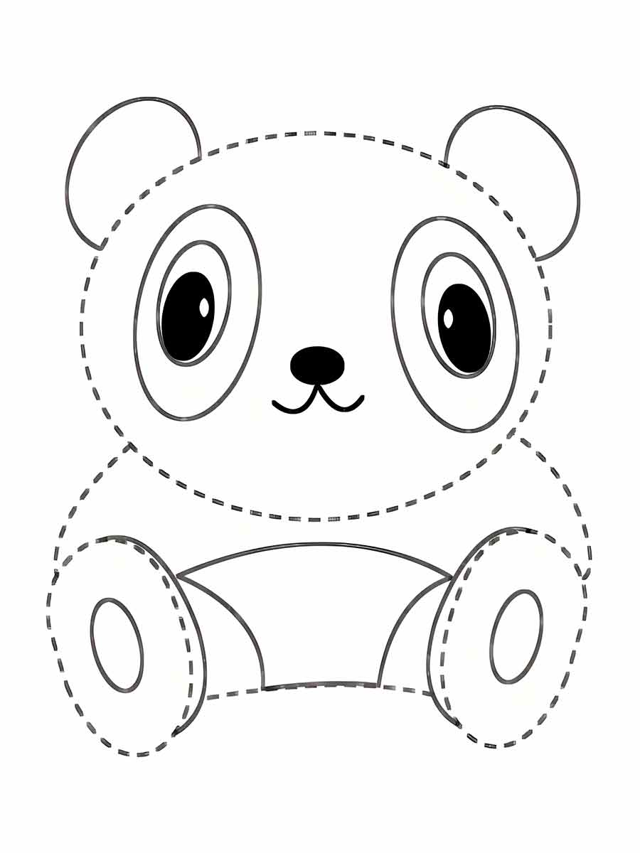 Panda bear coloring page for kids