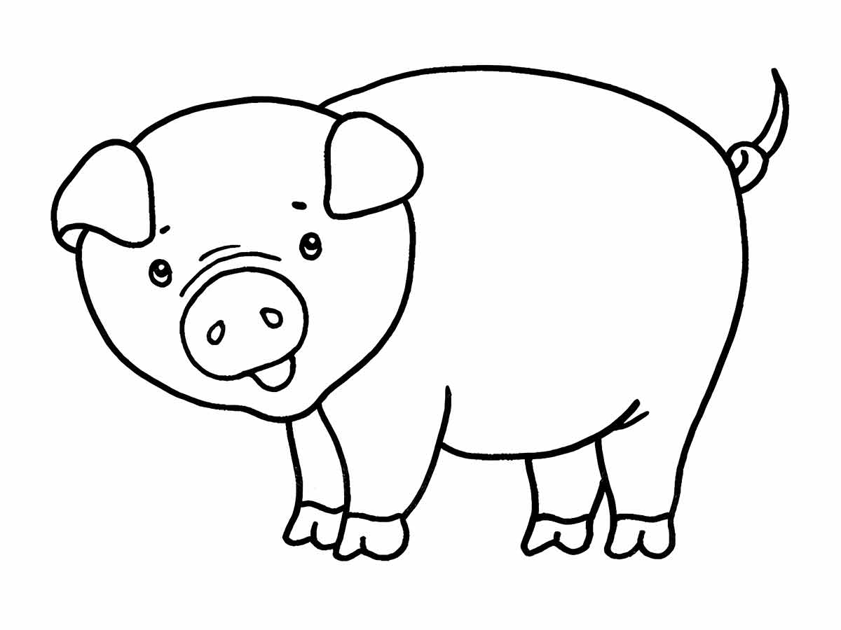 Children's Pig Coloring Page