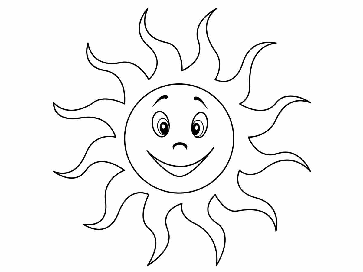 Sun Coloring Page for Kids