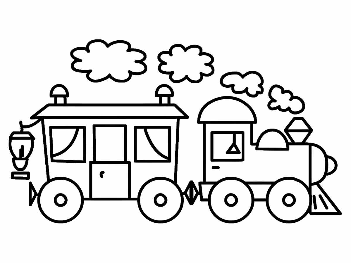 Children's train coloring page