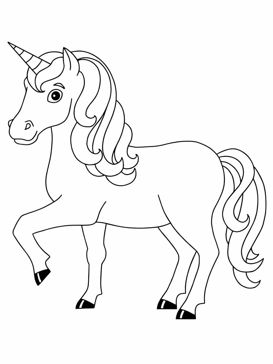 Cute Unicorn Coloring Page